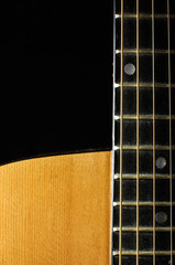 Vertical guitar detail close up isolated