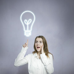 Young business woman having an idea