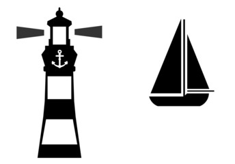 Voilier et un phare