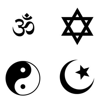 Symboles religieux en 4 icônes
