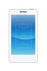 Terrain de football dans un téléphone mobile