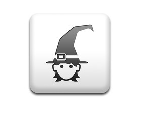 Boton cuadrado blanco 3D bruja