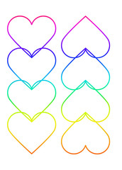corazones de arcoiris
