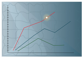 Chart of Rising Benefits - conceptual vector illustration