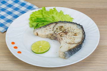 Grilled shark steak