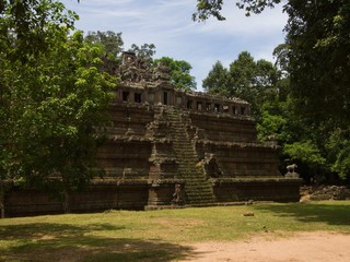 Temple in the ruins of ancient town Angkor Thom in Cambodia