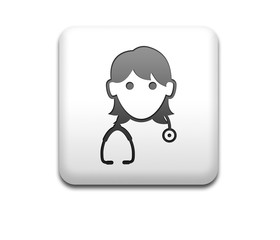 Boton cuadrado blanco 3D doctora