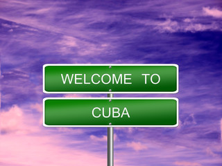 Cuba Welcome Travel Sign