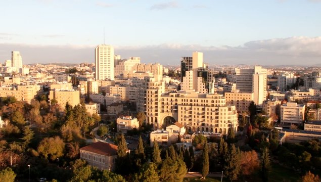Contemporary Western Jerusalem at winter