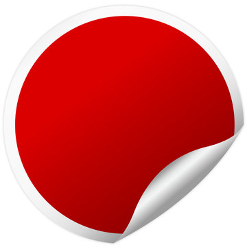 red round sticker with shadow