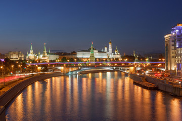 Fototapeta premium Night view of the Moscow Kremlin