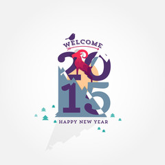 happy new year 2015 - with the symbol of the year