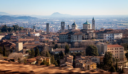 Aerial view of Bergamo - obrazy, fototapety, plakaty