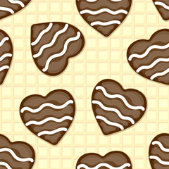 background of chocolate hearts
