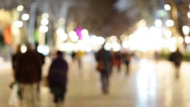 People walking background, Barcelona, La Rambla