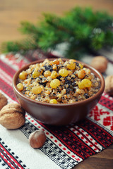 Kutia in ceramic bowl