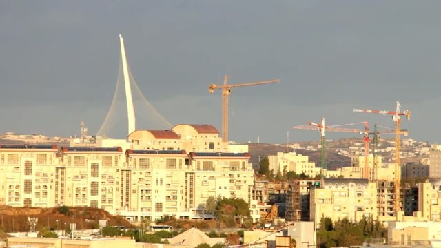 Contemporary Western Jerusalem at winter morning