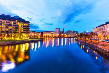 Evening scenery of Helsinki, Finland