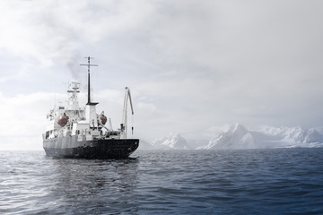 Big ship in Antarctica