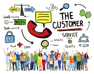 The Customer Service Target Market Support Assistance Concept