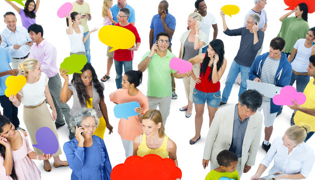 Social Media Diverse Ethnic Togetherness Teamwork Concept