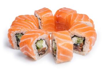 Sushi maki with fresh salmon