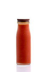 Bottle of chili sauce isolate on white background