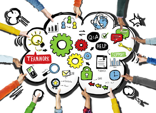 Team Teamwork Support Success Collaboration Cog Unity Concept
