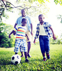Fototapeta premium African Family Happiness Holiday Vacation Activity Concept