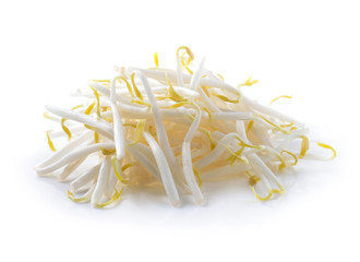 Bean Sprouts on White Background