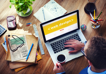 Fototapeta na wymiar Web Design Online Technology Working Office Concept