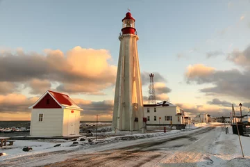 Zelfklevend Fotobehang Lighthouse Pointe-au-Pere, Rimouski, Quebec © ingalin