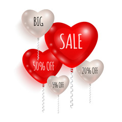 Red and white balloons. Sale 02