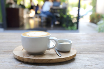 coffee on wood background