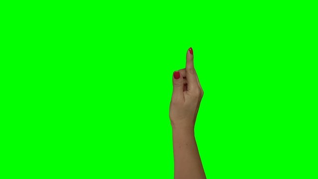 Greenscreen - Frau rechte Hand, rote Fingernägel, Erklärvideo