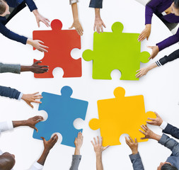 Teamwork Business Team Meeting Unity Jigsaw Puzzle Concept