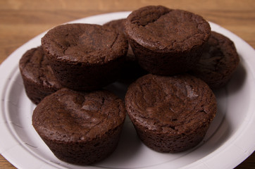 Mini brownies on a plate