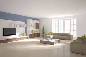 white 3d interior design