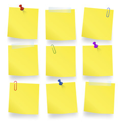 Vector Of Yellow Blank Notes