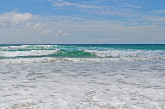 Blue Ocean waves. Beach. Gold Coast, Queensland, Australia
