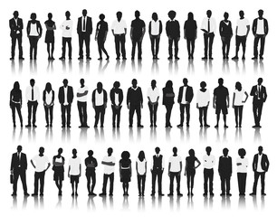 Silhouette Group of People Standing