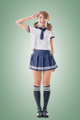 Japanese style school girl in sailor suit