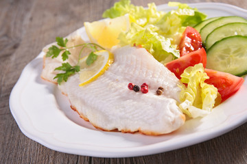 fish and salad