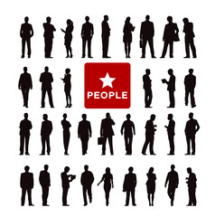 Vector of Diverse Business People's Silhouette Concept