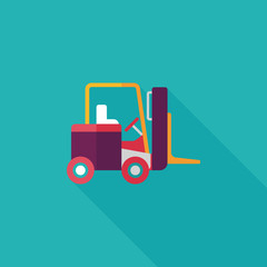 Transportation moving truck flat icon with long shadow,eps10