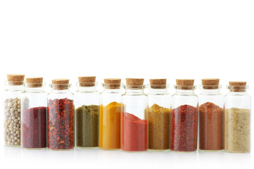 Spices in bottles