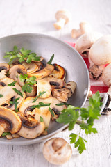mushroom and parsley