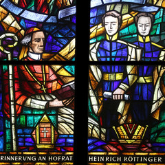 Obraz premium Stained glass in Votiv Kirche (The Votive Church) in Vienna