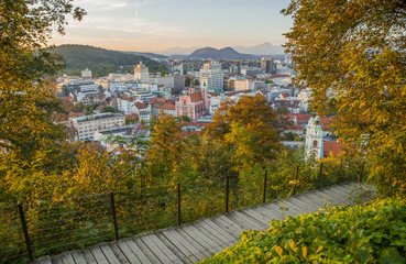 Ljubljana, capital of Slovenia, view from above