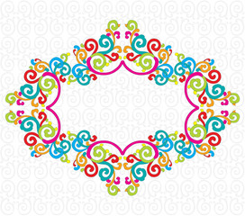 Colorful ornament, white background.